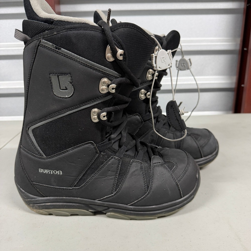 Burton Snowboard Boots Mens 10.5 Moto Black Speed Zone Lacing EUC